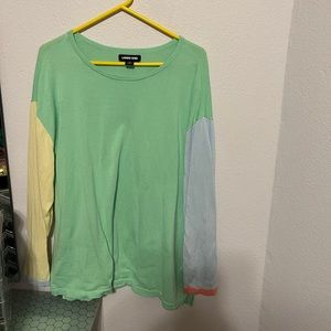 Land’s End color block 1X 16W-18W pastel sweater.